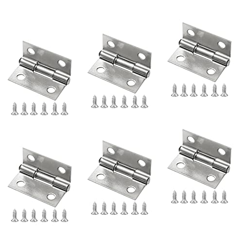 Piutouyar 6Pack 1 Inch Butt Hinge 304 Stainless Steel Mini Hinges - size: 1 Inch