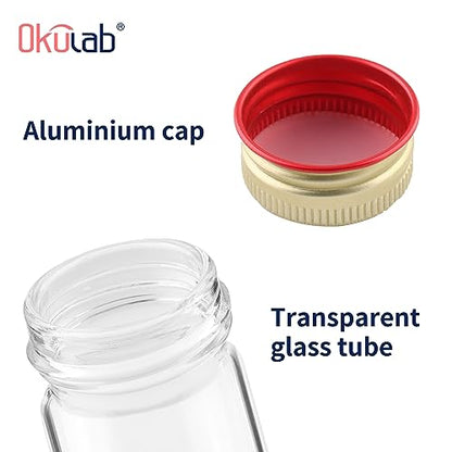 20 PCS 25ML Clear Clear Glass Test Tubes with Screw Caps, 28mm Diameter x 85mm Length Glass Test Tube for Scientific Plants, TTG25B20 - style: 20PCS of 28x85mm (25ml)