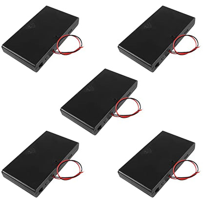 Aobao 5pcs 8 x 12V AA Battery Holder Case Box with ON/Off Switch and Leads Wire Cover
