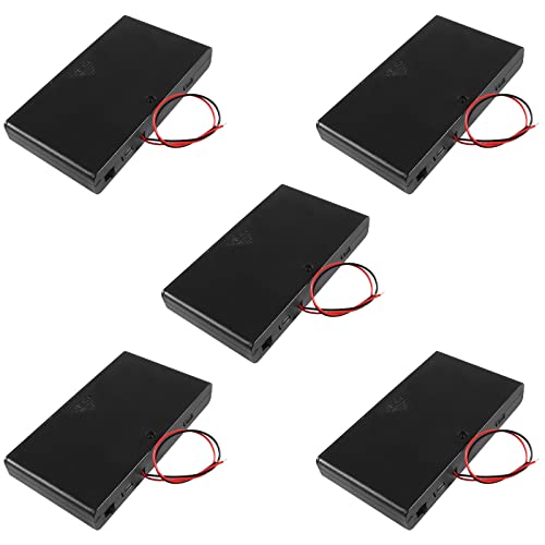Aobao 5pcs 8 x 12V AA Battery Holder Case Box with ON/Off Switch and Leads Wire Cover