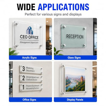 DAJAVE 50 Pack 1/2x 3/4 Inch Standoff Screws, Stainless Steel Sign Standoffs, Stand Off Wall Sign Mounting Hardware for Hanging Acrylic Frame, Glass Mounting, Office Signs, Includes Screws & Anchors