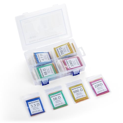 40 Values 400 Pcs 1/2W Resistor Kit, 1Ω-1MΩ ±1% Metal Film Resistors