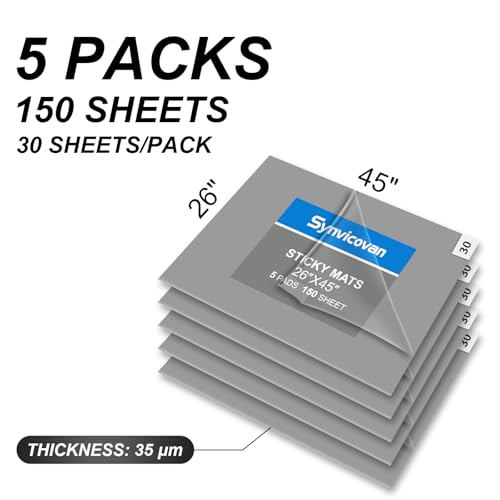 26" x 45" Sticky Mat (5 Packs,150 Sheets,30 Sheets/Pack) - color: Grey, size: 26" x 45"