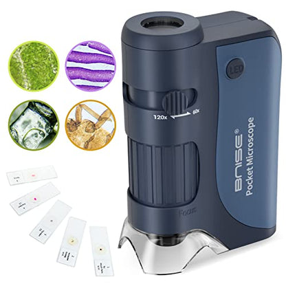Pocket Microscope for Kids 60X-120X Handheld Science Learning Toy