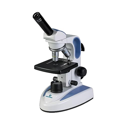 Accu-Scope Compound Microscope EXM-150 - Monocular Head, 40-400X Magnification, Disc Diaphragm, Cordless LED Illumination - Student Proof Biological Microscope for School Laboratory & Home