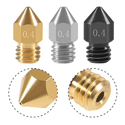 20PCS 3D Printer Hardened Steel +Stainless Steel +Brass Extruder Nozzle MK8 Nozzles 0.4mm,for Creality Ender 3 Ender 3 V2 Ender 3 Pro CR-10 Makerbot Creality CR-10 Ender 3 5 - color: 20PCS MK8 0.4mm