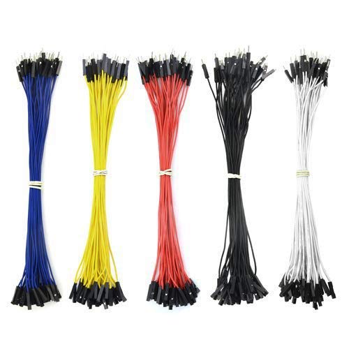 XINGYHENG 150Pcs 5 Colors 1Pin 2.54mm Female to Male Breadboard Jumper Wire PVC Soldering Brushless Motor Double-end Tinning Connector Cable(PCB Jump Circuit Board Cable Wire Set) 200mm