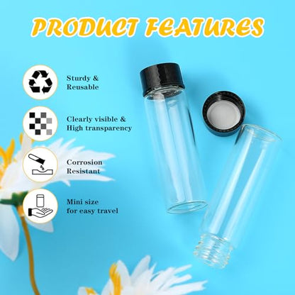 4ml 20pcs Clear Glass Vials with Screw Cap Sample Glass Bottle for Oil - size: 4ml 20pcs