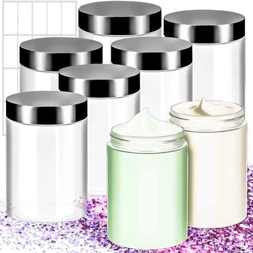 6 Pack 12oz Plastic Jars with Lids, 360ml Round Clear Cosmetic Containers Makeup Jars, Travel Size Container Jar for Makeup Cream Lotion Salve Ointment Sample Travel Storage Beauty Products - color: Black, size: 12oz