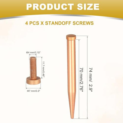 uxcell 4 Pcs 0.3" x 2.9"Standoff Screws Aluminum Alloy Wall Mount Sign Mounting Hardware Kit with 4pcs Screws for Hanging Acrylic Glass Signs, Rose Golden - color: Rose Golden, size: 0.3" x 2.9"