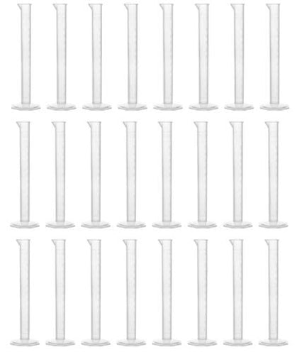 EISCO 24PK Graduated Cylinders, 10mL - Class B Tolerance - Octagonal Base - Polypropylene Plastic - Industrial Quality, Autoclavable