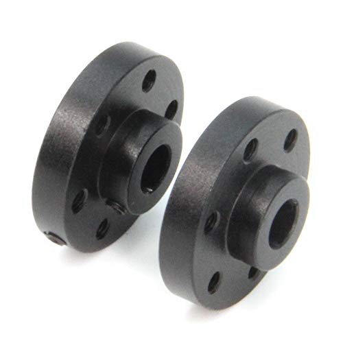 2PCS Black Rigid Flange Shaft Coupling,Universal Aluminum MOUNTING HUB for 6mm Shaft Pair with M3 Thread - style: 6mm-Black