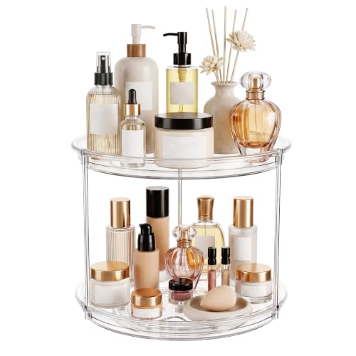 360° Rotating Makeup Organizer Skincare Organizer Countertop Clear - size: 9in 1 Pack