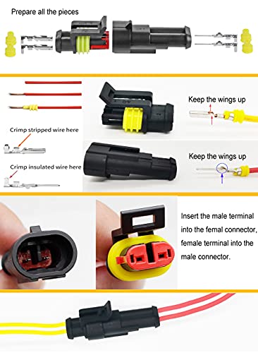 352pcs 1/2/3/4 Pin Connector Automotive Electrical Waterproof Connectors