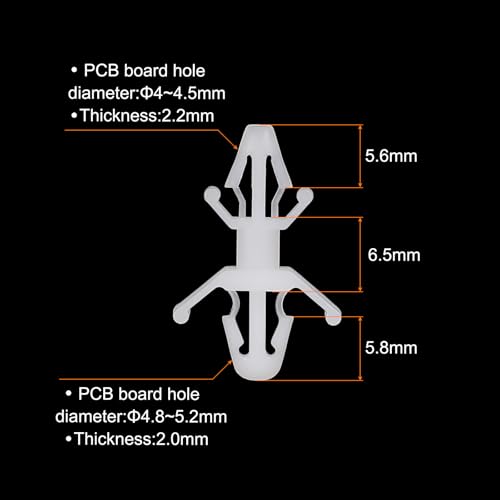 PATIKIL 60PCS PCB Board Isolation Column, Nylon Reverse Locking Circuit Board Clips Standoff Double Head Insulation Bracket Support Height 6.5mm /0.26" - size: 6.5mm /0.26"