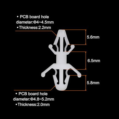 PATIKIL 60PCS PCB Board Isolation Column, Nylon Reverse Locking Circuit Board Clips Standoff Double Head Insulation Bracket Support Height 6.5mm /0.26" - size: 6.5mm /0.26"