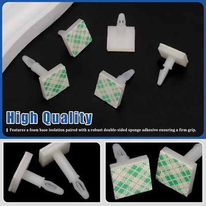 Glarks 125pcs 4.8/7.9/11/14.2/15.8MM Sticky PCB Spacer, White Supporting Height Adhesive Insulated Standoff Locking Snap-in Posts Fixed Clip Insulated Adhesive Reverse Mount Standoff for PCB PC Board
