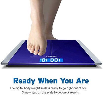 Etekcity Digital Electric Bathroom Scale for Body Weight, 400 lbs, Blue - color: Blue, size: 11.8 x 11.8 inches