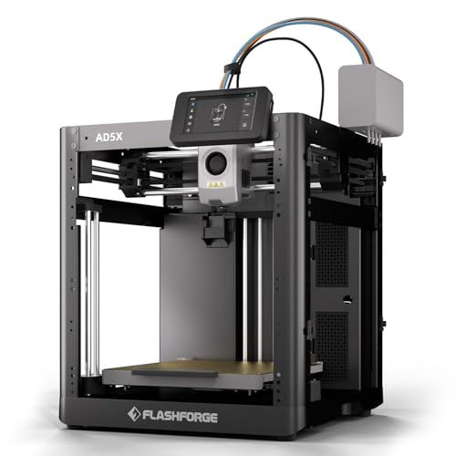 Flashforge AD5X Multi-Color 3D Printer, 600mm/s High-Speed 4 Color 3D Printer with 300˚C Nozzle, Auto Leveling and PEI Flexible Plate, 8.7 x 8.7 x 8.7in - color: AD5X