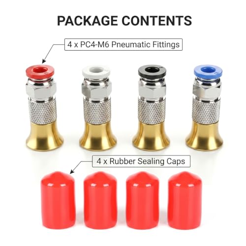 Replacement Filament Dry-Box Feed for 3D-Printing: 4PCS 4mm PTFE Tube Coupler M6 Thread Pneumatic Straight Compatible with Bambu-Lab/Crealiity and All Other 3D Printer Parts