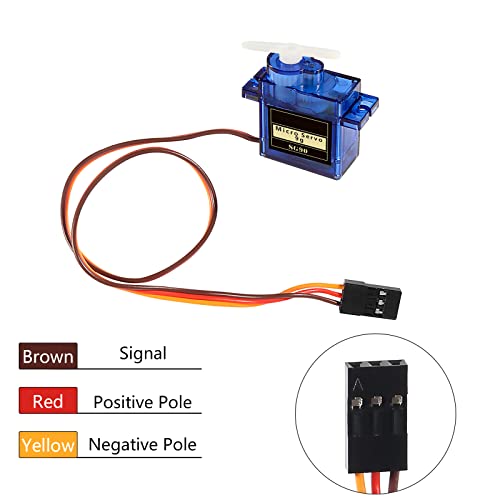 DIANN 6pcs SG90 9G Micro Servo Motor Kit for RC Robot Arm Walking Helicopter Airplane Car Boat Control with Cable M-F