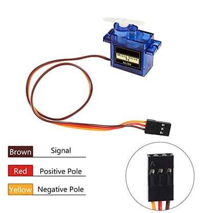 DIANN 6pcs SG90 9G Micro Servo Motor Kit for RC Robot Arm Walking Helicopter Airplane Car Boat Control with Cable M-F