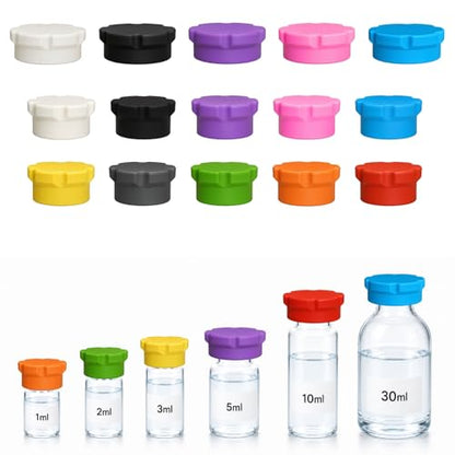 10ml & 30ml Vial Caps, Silicone Peptide Vial Covers, 5+10 Pcs - color: 5+10