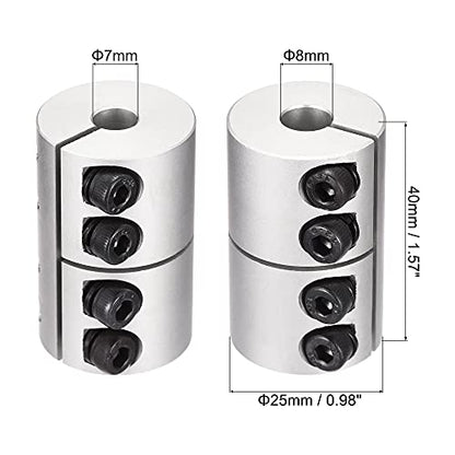 uxcell 7mm to 8mm Shaft Coupling 25mmx40mm Coupler Aluminum Alloy Joint Motor for 3D Printer CNC Machine DIY Encoder - size: 8mm x 7mm