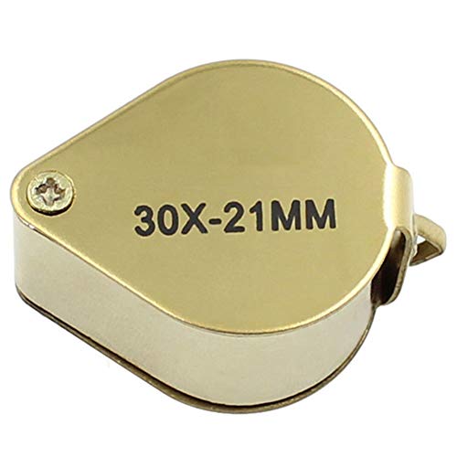 30X Jewelers Loupe, Foldable Pocket Magnifier with Metal Case for Gem Diamond Coin Stamp Map, Jewelry Magnifying Glass for Close Work, Gardening, Rock Collecting