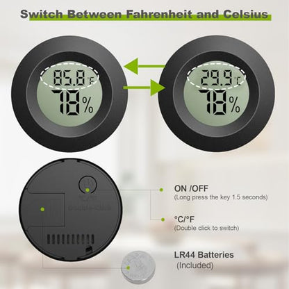 4-Pack Mini Hygrometer Thermometer, Indoor Temperature Humidity Monitor