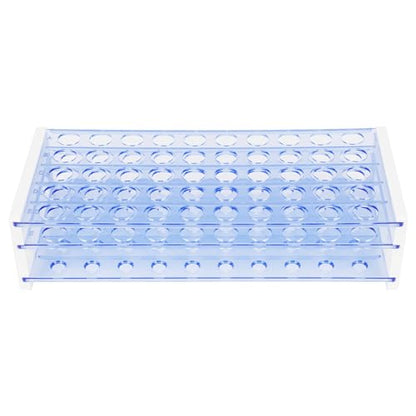 Labasics Test Tube Rack, 3-Tier Detachable Blue Plastic Test Tube Rack Tube Holder Stand Rack for Laboratory Scientific Experiments, 0.63 in 50-Place - size: 0.63 in