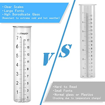7" Capacity Rain Gauge Stainless Steel Fence Mounting Bracket with Rain Gauge Replacement Tube Glass for Outdoor Garden Yard Home, Lip Design, Best Rated, Easy to Read - size: 1Pcs Replacement Tubes + Mounting Bracket