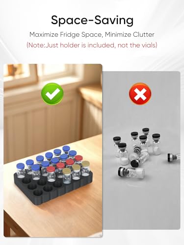 3ml Insulin & Peptide Vial Holder for Fridge - 24Slots, Vials Storage - color: 3ml × 24-slots