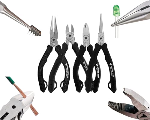 VAMPLIERS 4-PC 5" Precision Mini Pliers Set, ESD Safe, Made in Japan - style: 4-Piece 5" Precision Pliers Set