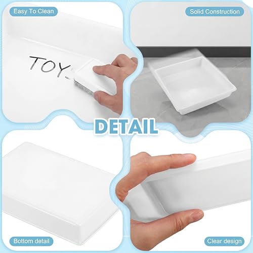 Maitys 15 Pcs Large Activity Plastic Art Trays for Kids Crafts, White - color: White