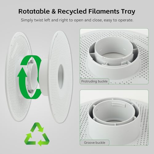 Original Bamboo lab AMS Detachable Filament Spool Compatible with Bambu Lab 3D Printer,Reusable Filament Reel Holder Filament Spool for Bambulab A1/A1 Mini,Support Low-Temp Environment ≤ 70°C - color: White