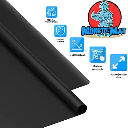Super Jumbo Silicone Mat 36” x 48” - 3 by 4 Feet. by MonsterMat (Super Jumbo 48 x 36, Black) - color: Black