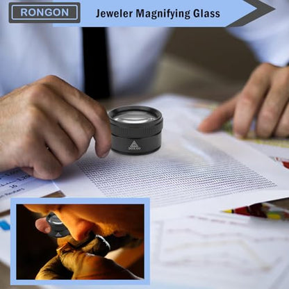 Rongon 30X Portable Jewelers Loupe Pocket Handheld Magnifier - size: 30X40MM