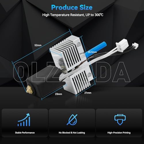 Hotend for Elegoo Neptune 4 Plus/Neptune 4 Max Ceramic Print Head Extruder Hot End Kit Heater Block Heat Cartridge Thermistor with Extra 2pcs Hardened Steel Nozzle 0.4mm+0.6mm