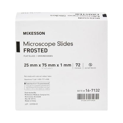 McKesson 16-7132 Microscope Slide 1 x 3" x 1 mm Frosted End (Pack of 72)
