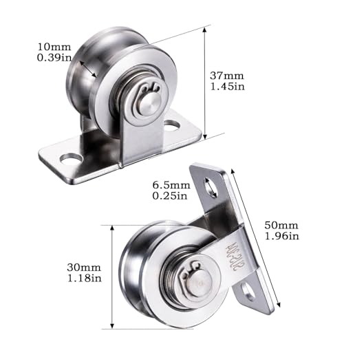 Cable Pulley 30mm Wheel Wall Mount, Bearings Inside, Stainless Steel Rope Pulley for Pulley System, Sliding Gate 1Pack - style: Pulley-30mm