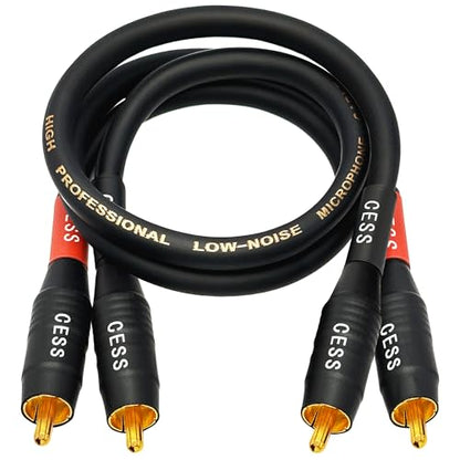 CNCESS Waterproof RCA Male to Male Cable, 2-Pack (1 Foot) - size: 1 FT