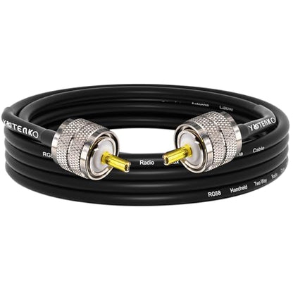 PL259 Coax Cable 10FT - RG58 Coaxial Cable UHF PL-259 Male to Male - color: 1-Pack PL259 Cable, size: 10ft