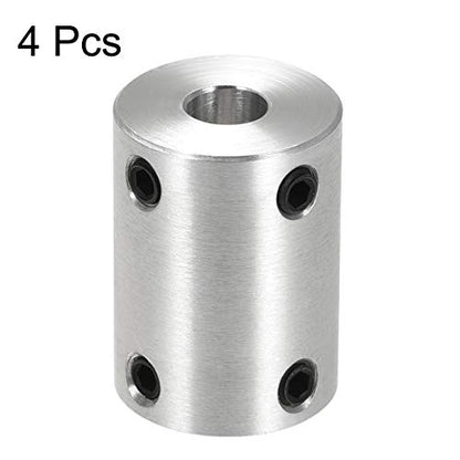 uxcell 1/4 Inch to 8mm Bore Rigid Coupling Set Screw L25XD18 Aluminum Alloy,Shaft Coupler Connector,Motor Accessories,4pcs - size: 6.35mm to 8mm
