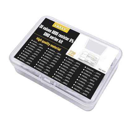 0805 SMD Resistor Kit 1R-10M ohm 1/8W 0.125W ±5% Tolerance 36Values