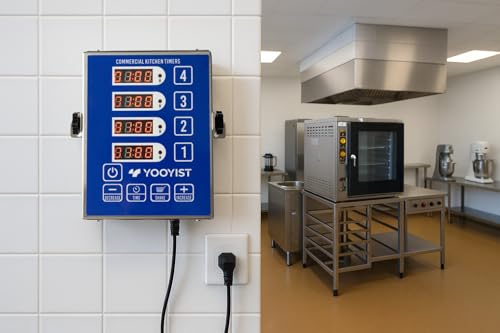 Commercial Kitchen Timer 4 Channel Digital Loud Alarm Cook Timer - color: Blue