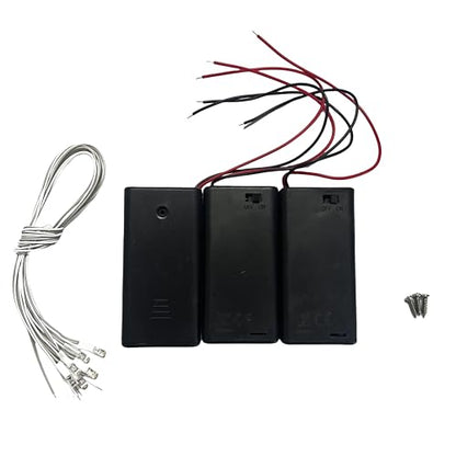 Flever DIY House Accessory for Dollhouse Miniature-3 PCS AA Battery Packs with 6 PCS LED Light Wires - color: 3 Pcs Aa Battery Packs With 6 Pcs Led Light Wires
