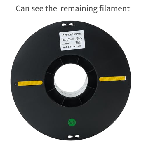 PLA 3D Printer Filament, Dimensional Accuracy +/- 0.02 mm, 1 kg Spool(2.2lbs), 1.75 mm，Yellow - color: 1kg Yellow