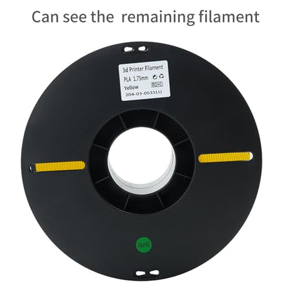 PLA 3D Printer Filament, Dimensional Accuracy +/- 0.02 mm, 1 kg Spool(2.2lbs), 1.75 mm，Yellow - color: 1kg Yellow