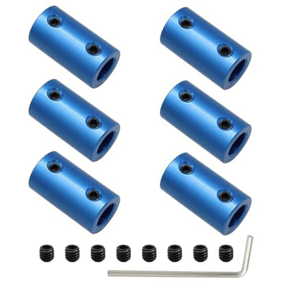 6pcs 8mm to 8mm Bore Rigid Shaft Coupler, Blue - size: 8mm to 8mm
